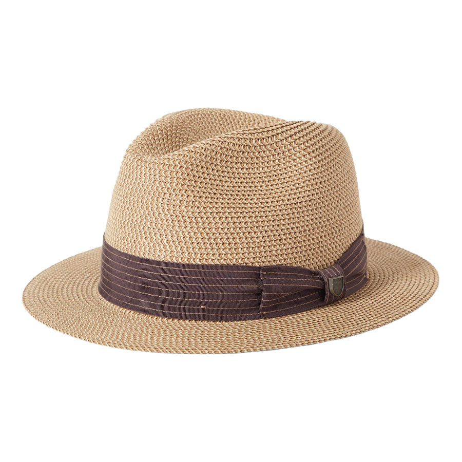 BRIXTON ( ブリクストン ) / パッカブル ストローハット 帽子 / ROMA STRAW PACKABLE FEDORA - MULTI BROWN x CHOCOLATE / 12008 - MLBRC