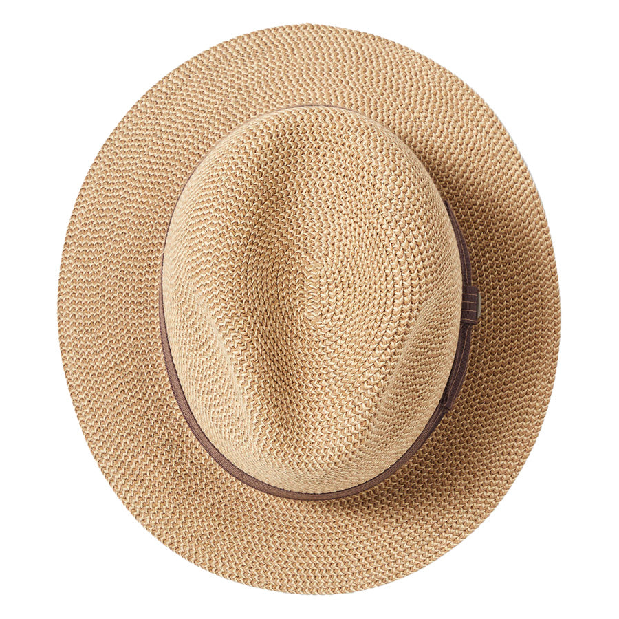 BRIXTON ( ブリクストン ) / パッカブル ストローハット 帽子 / ROMA STRAW PACKABLE FEDORA - MULTI BROWN x CHOCOLATE / 12008 - MLBRC