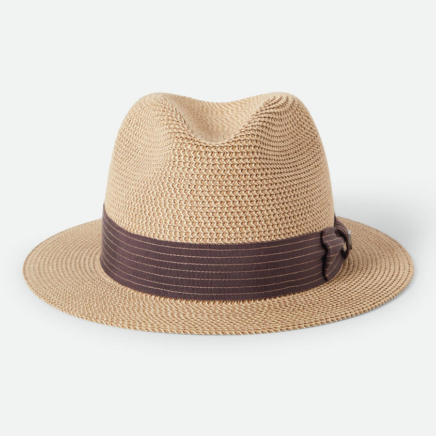 BRIXTON ( ブリクストン ) / パッカブル ストローハット 帽子 / ROMA STRAW PACKABLE FEDORA - MULTI BROWN x CHOCOLATE / 12008 - MLBRC