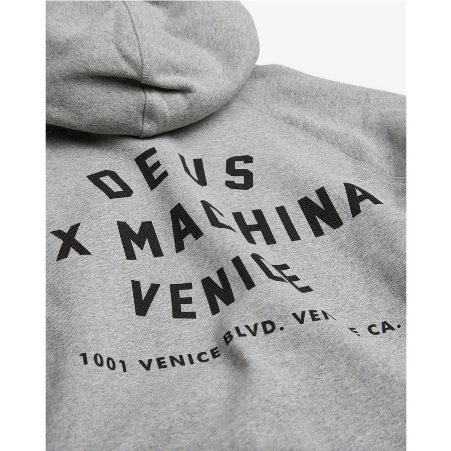 DEUS EX MACHINA (デウスエクスマキナ)ロゴ スウェット プルオーバーパーカー / Venice Address Hoodie - Grey Marle / TDMW48675C