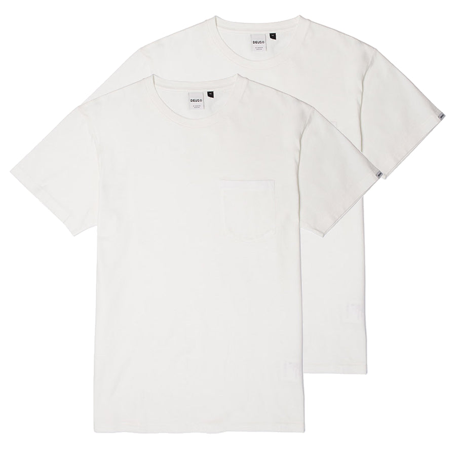 DEUS EX MACHINA ( デウス エクス マキナ ) パックTee Tシャツ 2枚入り / DEUS 2 PACK TEES - WHITE  / DMP71443 / メンズ