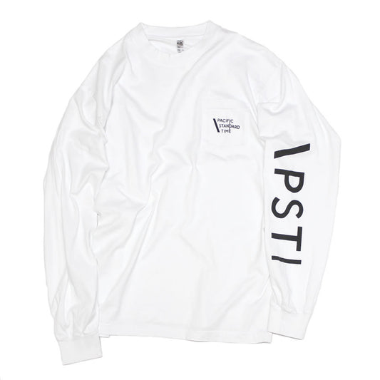 PACIFIC STANDARD TIME  / 長袖Tシャツ ロンTEE / LOGO LS TEE - WHITE / PST