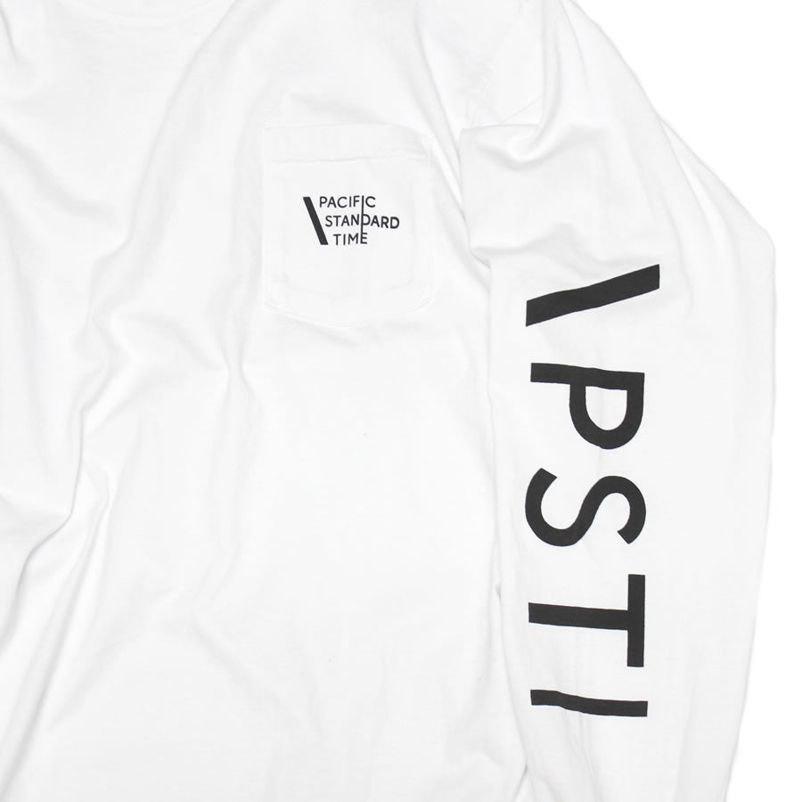 PACIFIC STANDARD TIME  / 長袖Tシャツ ロンTEE / LOGO LS TEE - WHITE / PST