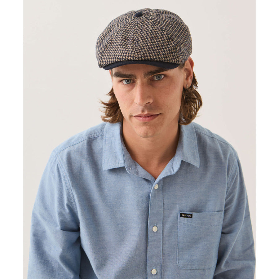 BRIXTON ( ブリクストン ) / ハンチング 帽子 / BROOD SNAP CAP - NAVY/SAND HOUNDSTOOTH / 10770-NVSDH