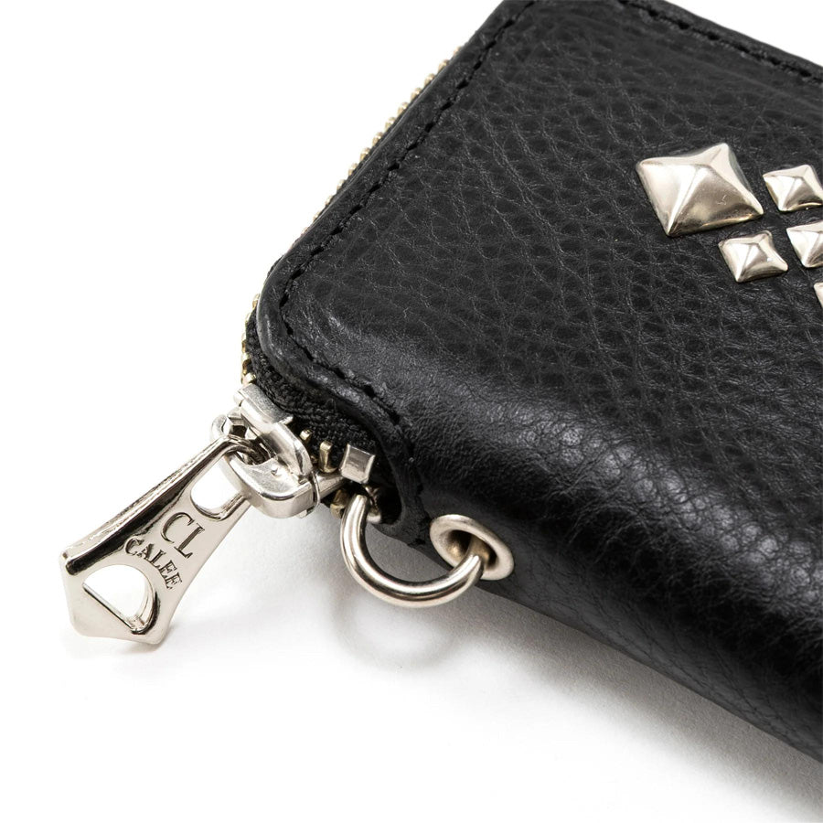 CALEE(キャリー) / スタッズレザーコインケース / STUDS LEATHER COIN CASE - BLACK / CL-26SS011LE