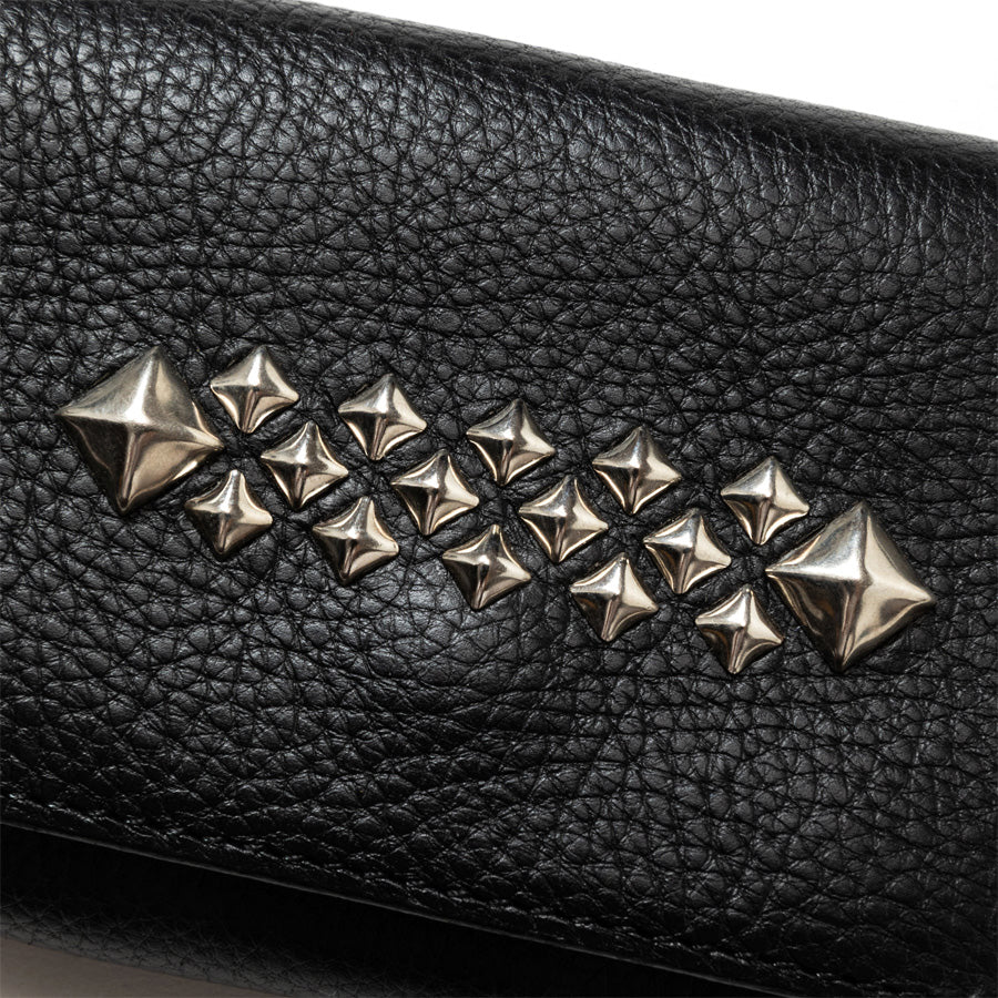 CALEE(キャリー) / スタッズレザーマルチウォレット / STUDS LEATHER MULTI WALLET - BLACK / CL-26SS021LE