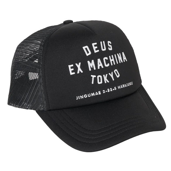DEUS EX MACHINA ( デウスエクスマキナ ) / メッシュキャップ 帽子 / HARAJUKU ADDRESS TRUCKER - BLACK / D263MHA114 / メンズ