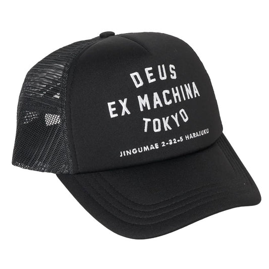 DEUS EX MACHINA ( デウスエクスマキナ ) / メッシュキャップ 帽子 / HARAJUKU ADDRESS TRUCKER - BLACK / D263MHA114 / メンズ
