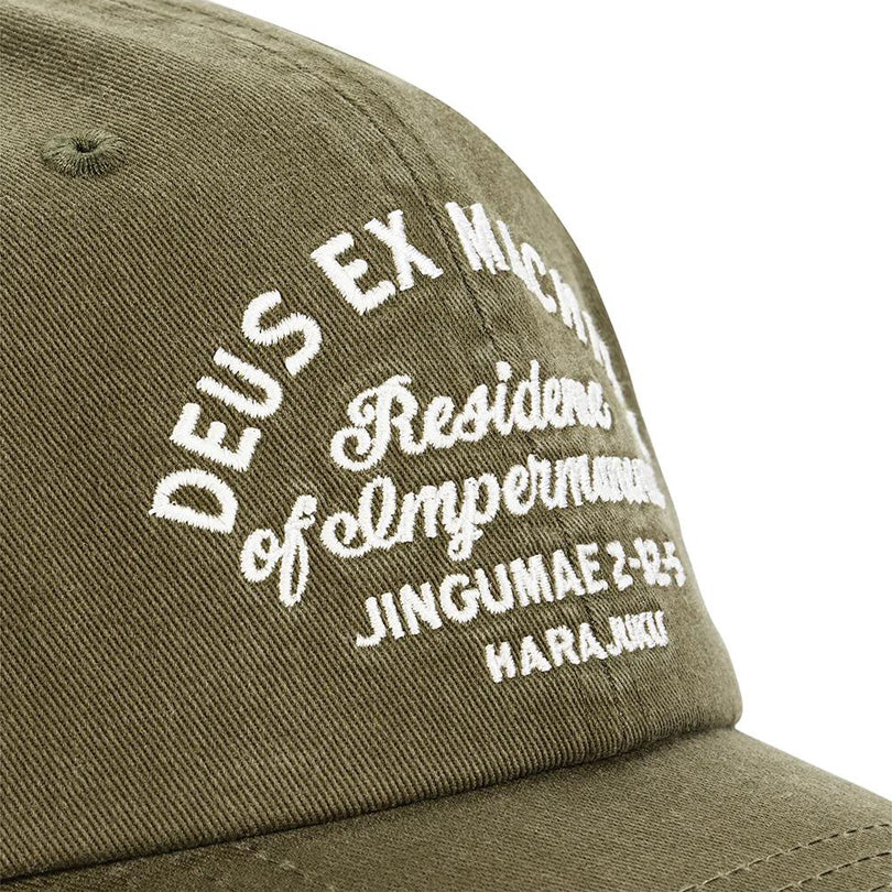 DEUS EX MACHINA ( デウスエクスマキナ ) / キャップ 帽子 / HARAJUKU SIGN DAD CAP - OLIVE GREEN / D263MHA169 / メンズ
