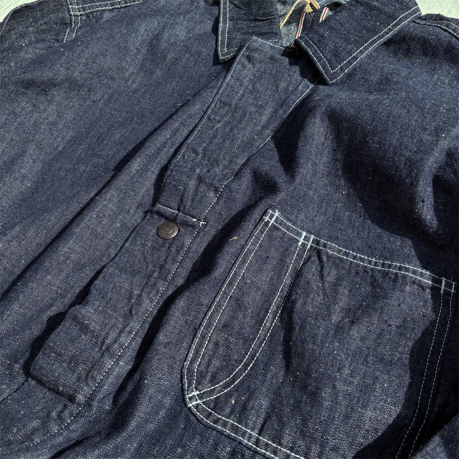 IMPRESTORE (インプレストア) / デニム ショップコート / SHOP COAT(6.5oz selvedge denim)  - BLUE DENIM VINTAGEWASH  / CBC-ImSt-113- Mario-6.5oz / メンズ