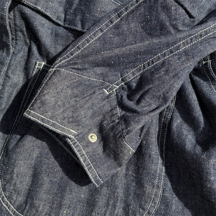 IMPRESTORE (インプレストア) / デニム ショップコート / SHOP COAT(6.5oz selvedge denim)  - BLUE DENIM VINTAGEWASH  / CBC-ImSt-113- Mario-6.5oz / メンズ