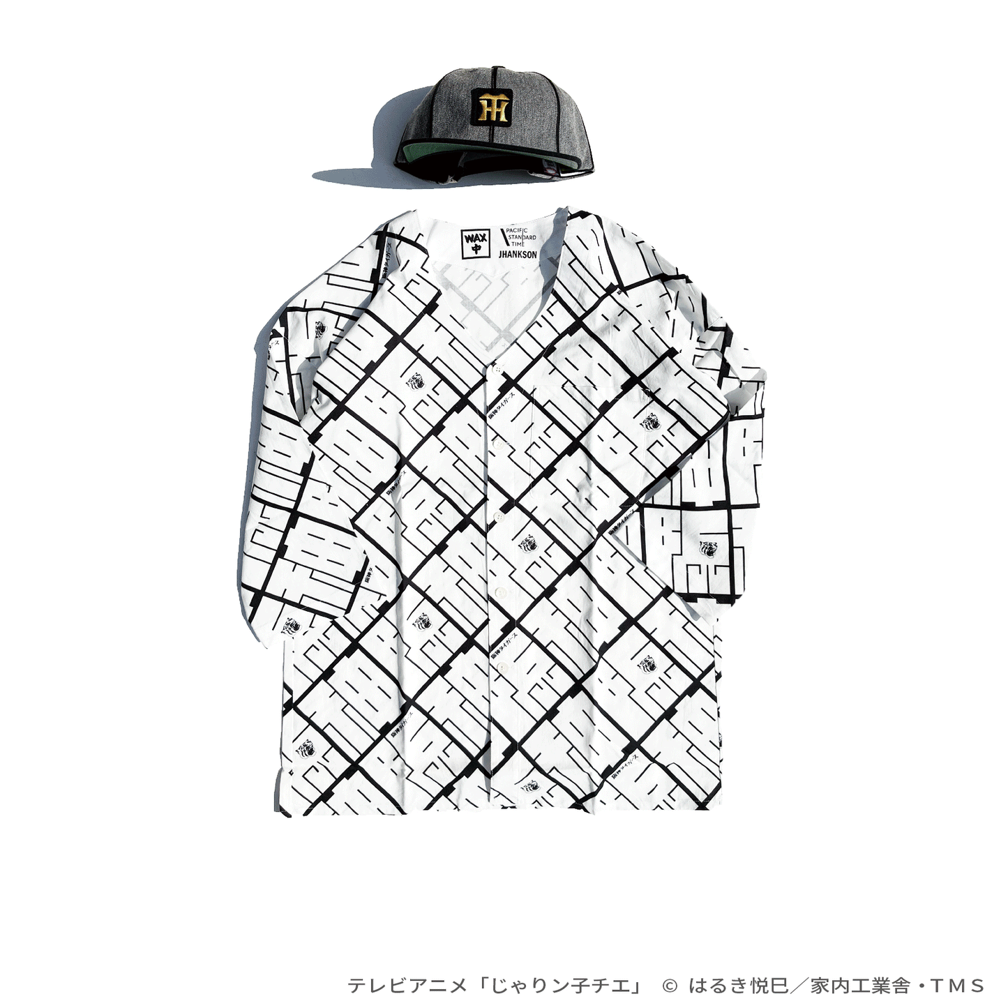 [2026年10月再生産決定！] 「阪神タイガース」× テレビアニメ「じゃりン子チエ」 / 半袖Tシャツ / “テツ” セブンスイニング Tee - NEON YELLOW / Produced by JHANKSON × PACIFIC STANDARD TIME