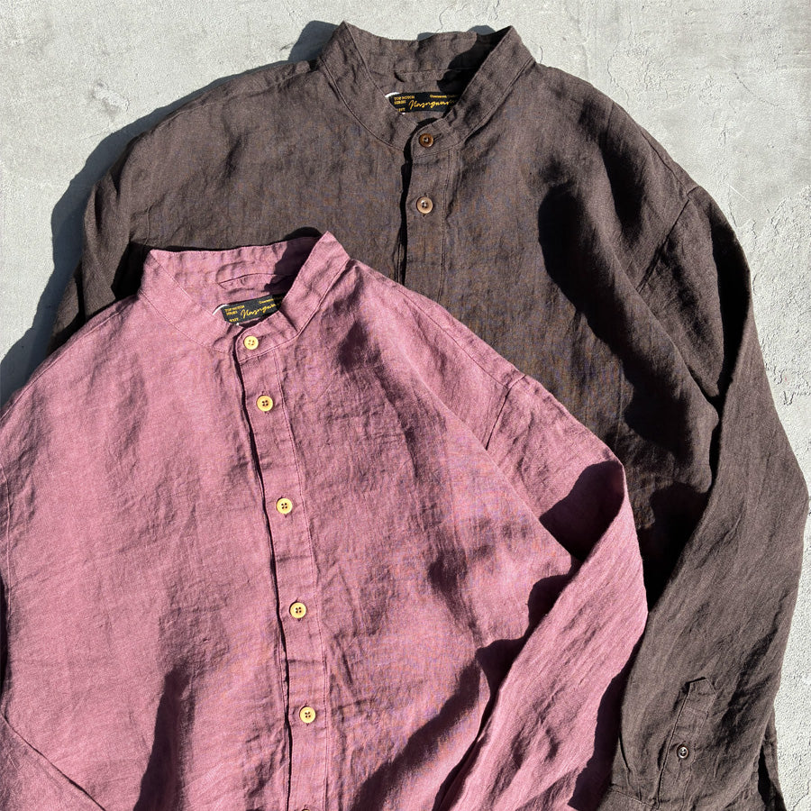 NASNGWAM (ナスングワム) / リネンシャツ 長袖 / LIBERAL SHIRTS - SMOKE PURPLE / S2637107 / 日本製 メンズ
