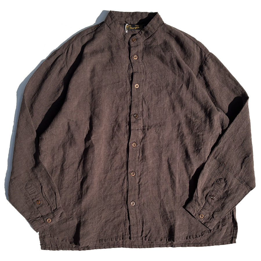 NASNGWAM (ナスングワム) / リネンシャツ 長袖 / LIBERAL SHIRTS - CHARCOAL / S2637107 / 日本製 メンズ