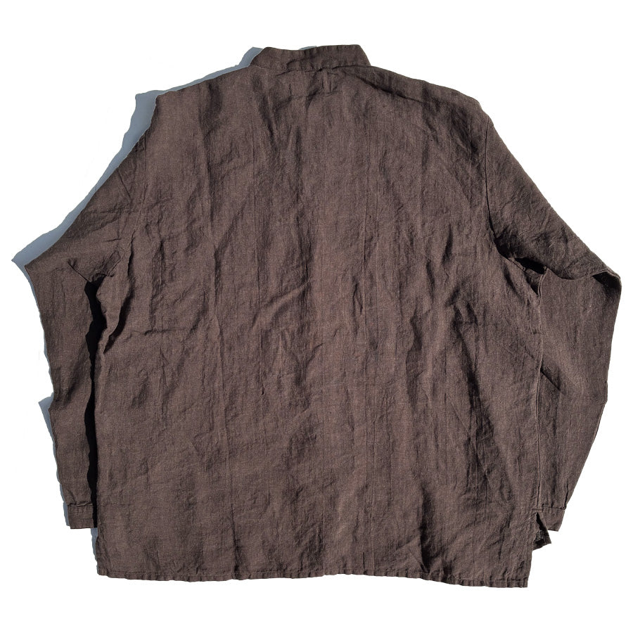 NASNGWAM (ナスングワム) / リネンシャツ 長袖 / LIBERAL SHIRTS - CHARCOAL / S2637107 / 日本製 メンズ