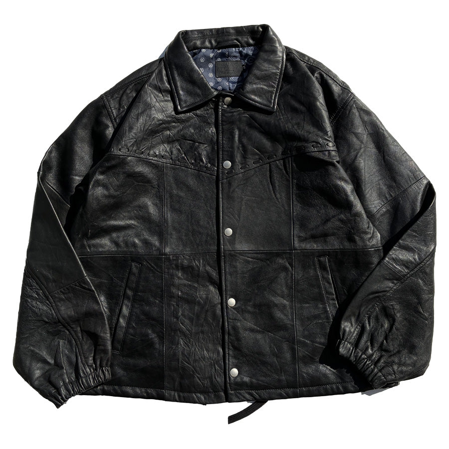 NASNGWAM (ナスングワム) / レザーコーチジャケット / PUEBLO LEATHER COACH JACKET - BLACK / RJ2652002 / メンズ