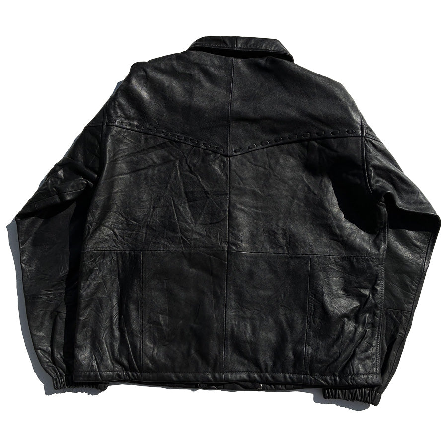 NASNGWAM (ナスングワム) / レザーコーチジャケット / PUEBLO LEATHER COACH JACKET - BLACK / RJ2652002 / メンズ