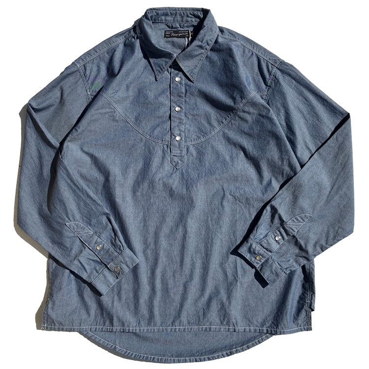 NASNGWAM (ナスングワム) / プルオーバーシャツ 長袖 / BRIGHT PULL - BLUE / S2659101 / 日本製 メンズ