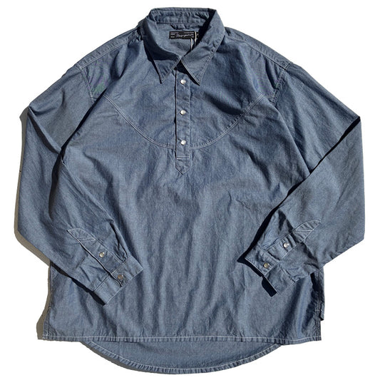 NASNGWAM (ナスングワム) / プルオーバーシャツ 長袖 / BRIGHT PULL - BLUE / S2659101 / 日本製 メンズ
