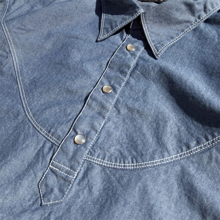 NASNGWAM (ナスングワム) / プルオーバーシャツ 長袖 / BRIGHT PULL - BLUE / S2659101 / 日本製 メンズ