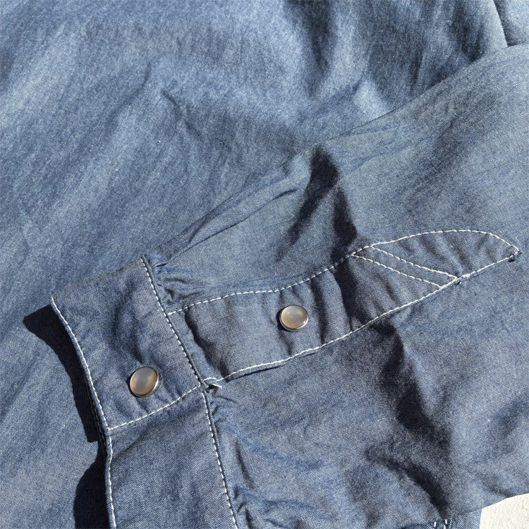 NASNGWAM (ナスングワム) / プルオーバーシャツ 長袖 / BRIGHT PULL - BLUE / S2659101 / 日本製 メンズ