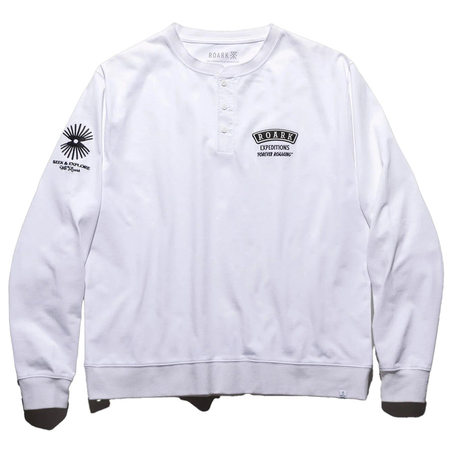ROARK (ロアーク) /  長袖Tシャツ ロンT / "ROAMIING" 14OZ H/W HENLY NECK L/S TEE - WHITE / RLTJHW1270 / メンズ