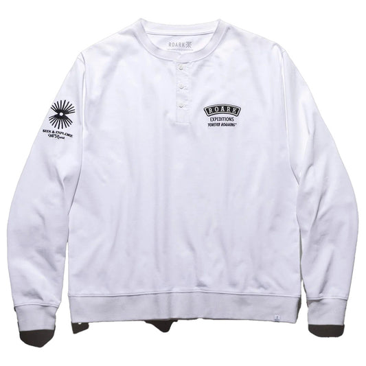 ROARK (ロアーク) /  長袖Tシャツ ロンT / "ROAMIING" 14OZ H/W HENLY NECK L/S TEE - WHITE / RLTJHW1270 / メンズ