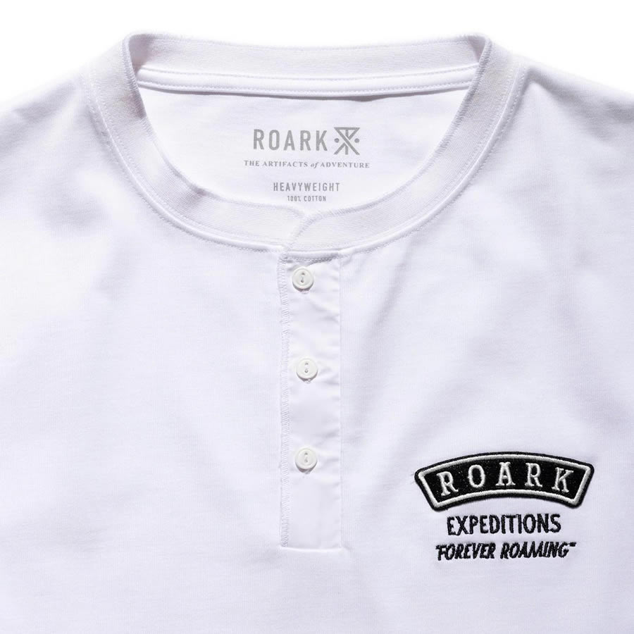 ROARK (ロアーク) /  長袖Tシャツ ロンT / "ROAMIING" 14OZ H/W HENLY NECK L/S TEE - WHITE / RLTJHW1270 / メンズ
