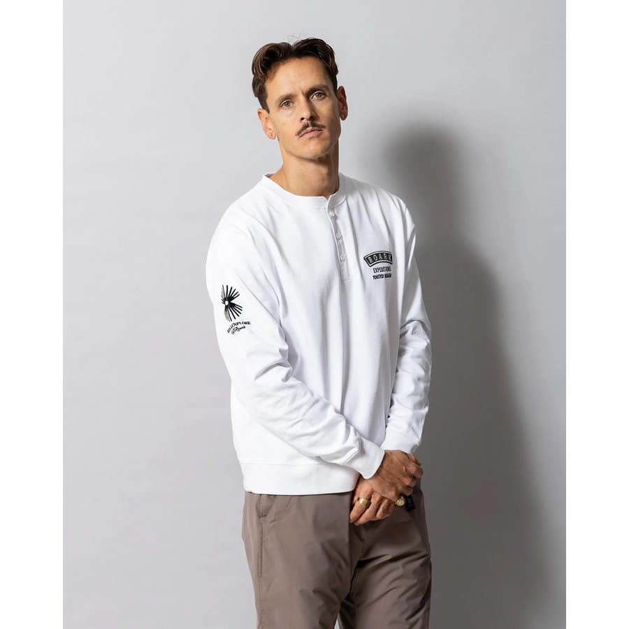 ROARK (ロアーク) /  長袖Tシャツ ロンT / "ROAMIING" 14OZ H/W HENLY NECK L/S TEE - WHITE / RLTJHW1270 / メンズ
