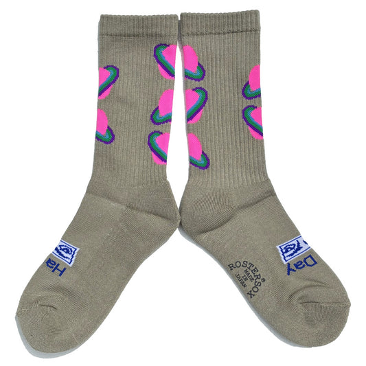 ROSTER SOX(ロスターソックス) / 靴下 クルーソックス 宇宙  / GALAXY - BEIGE / RS-512 / メンズ レディース