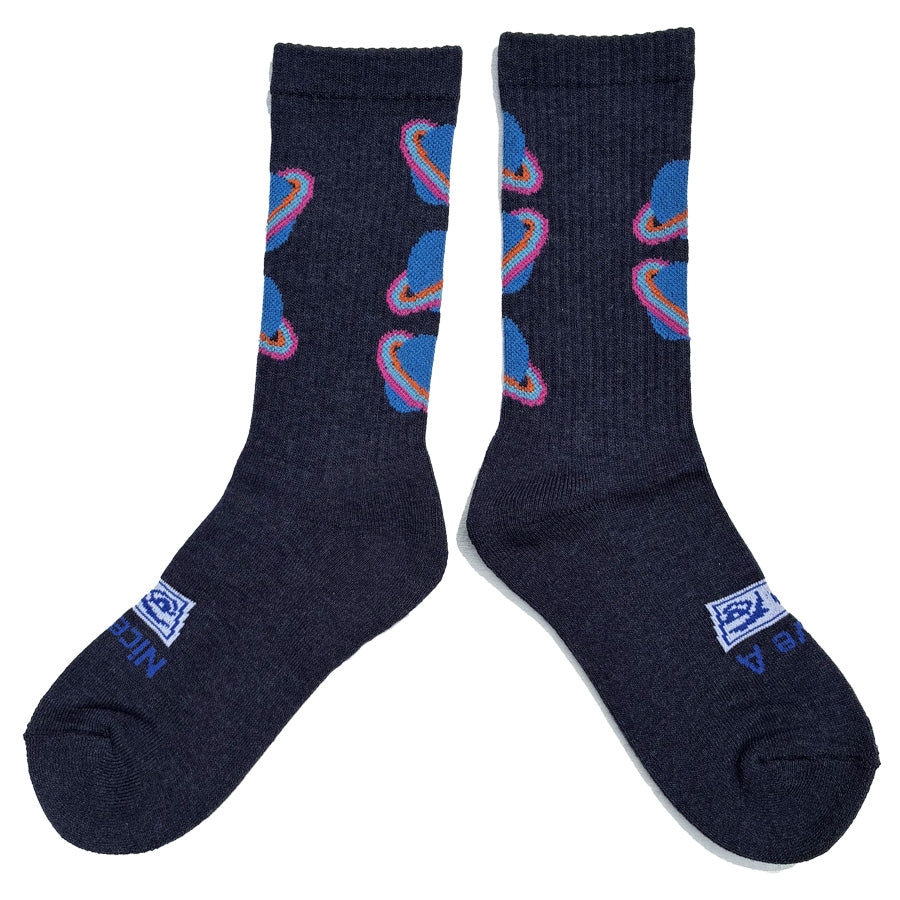 ROSTER SOX(ロスターソックス) / 靴下 クルーソックス 宇宙  / GALAXY - NAVY / RS-512 / メンズ レディース
