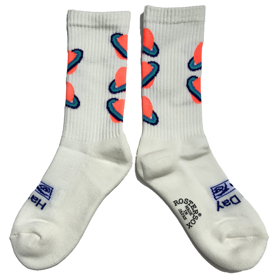 ROSTER SOX(ロスターソックス) / 靴下 クルーソックス 宇宙  / GALAXY - WHITE / RS-512 / メンズ レディース