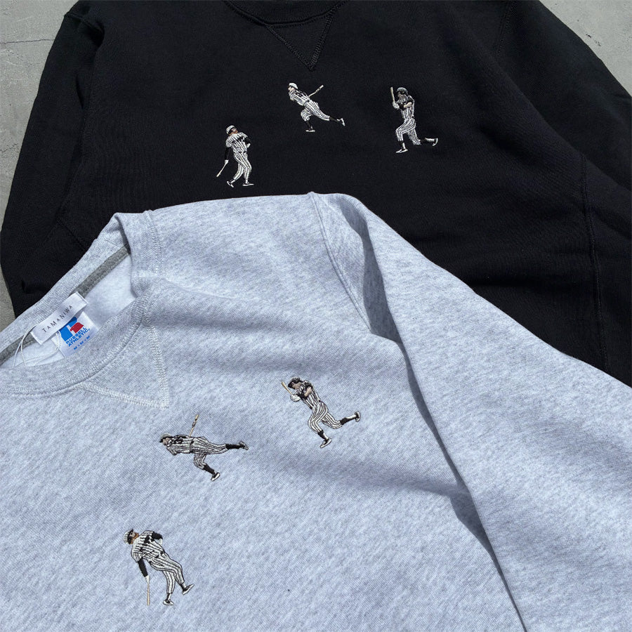 TAMANIWA (タマニワ) / 裏起毛スウェットトレーナー クルーネック / 3 HOME RUN SWEAT - BLACK / TR-5-BLACK / メンズ