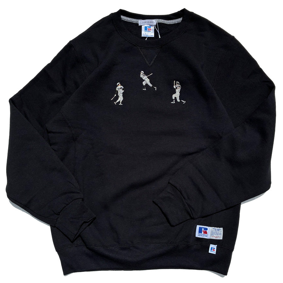 TAMANIWA (タマニワ) / 裏起毛スウェットトレーナー クルーネック / 3 HOME RUN SWEAT - BLACK / TR-5-BLACK / メンズ