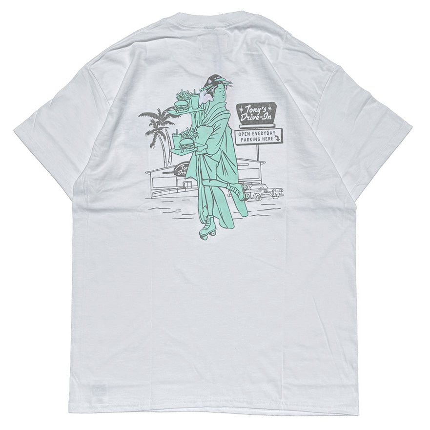 Tony Taizsun(トニー タイズサン) / 半袖シャツ Tシャツ / UKIYOE DRIVE IN TEE - WHITE / 26LS-006 / メンズ