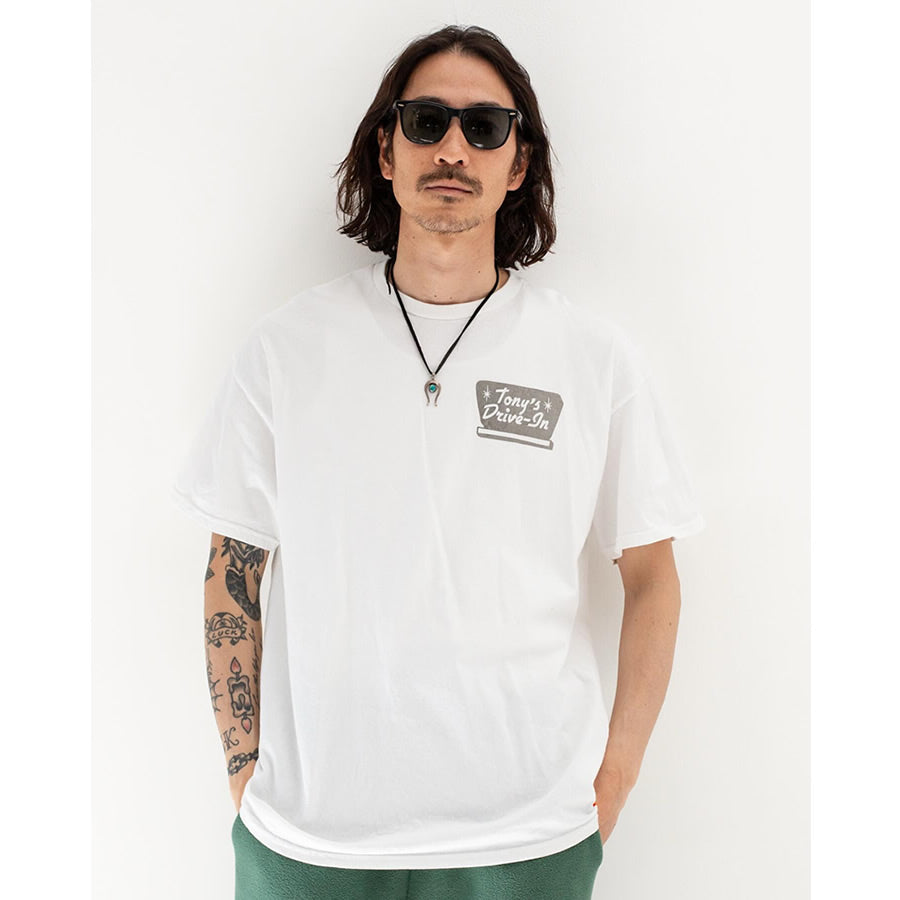 Tony Taizsun(トニー タイズサン) / 半袖シャツ Tシャツ / UKIYOE DRIVE IN TEE - WHITE / 26LS-006 / メンズ