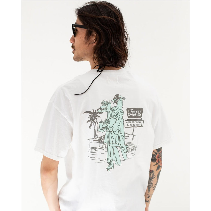 Tony Taizsun(トニー タイズサン) / 半袖シャツ Tシャツ / UKIYOE DRIVE IN TEE - WHITE / 26LS-006 / メンズ