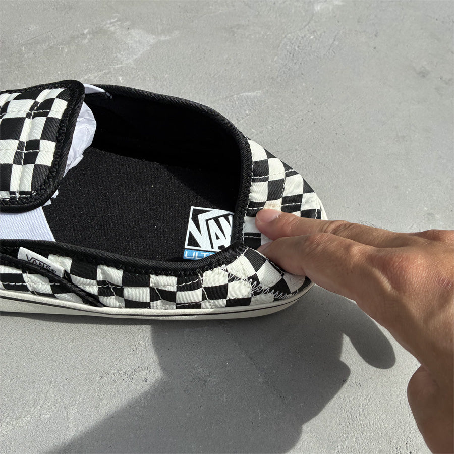 VANS バンズ ヴァンズ / 中綿入り スリッパ スリッポン スニーカー / SLIP-ER 2 - BLACK(CHECKERBOARD) x CLASSIC WHITE / VN0A4UWOIB8