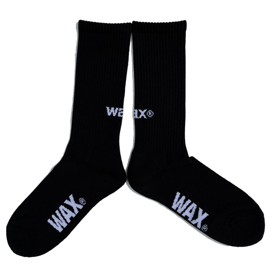WAX(ワックス) / ソックス 靴下 / WAX LOGO SOCKS - BLACK / WX-0457 / メンズ  THM