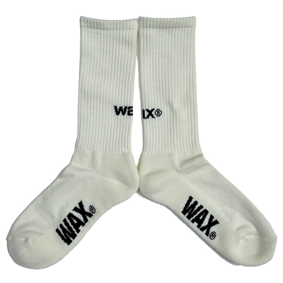 WAX(ワックス) / ソックス 靴下 / WAX LOGO SOCKS - WHITE / WX-0457 / メンズ  THM