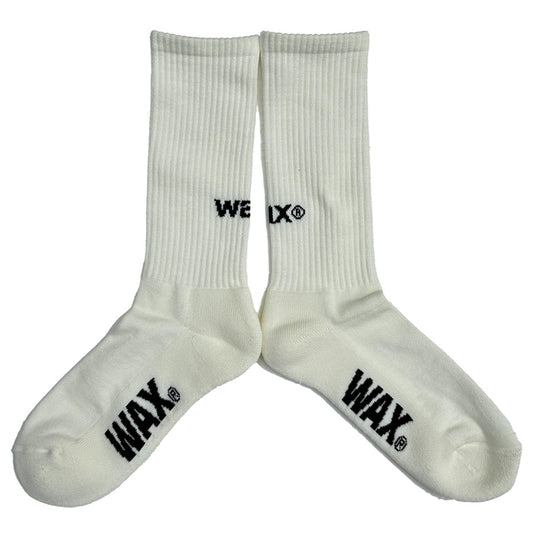 WAX(ワックス) / ソックス 靴下 / WAX LOGO SOCKS - WHITE / WX-0457 / メンズ  THM